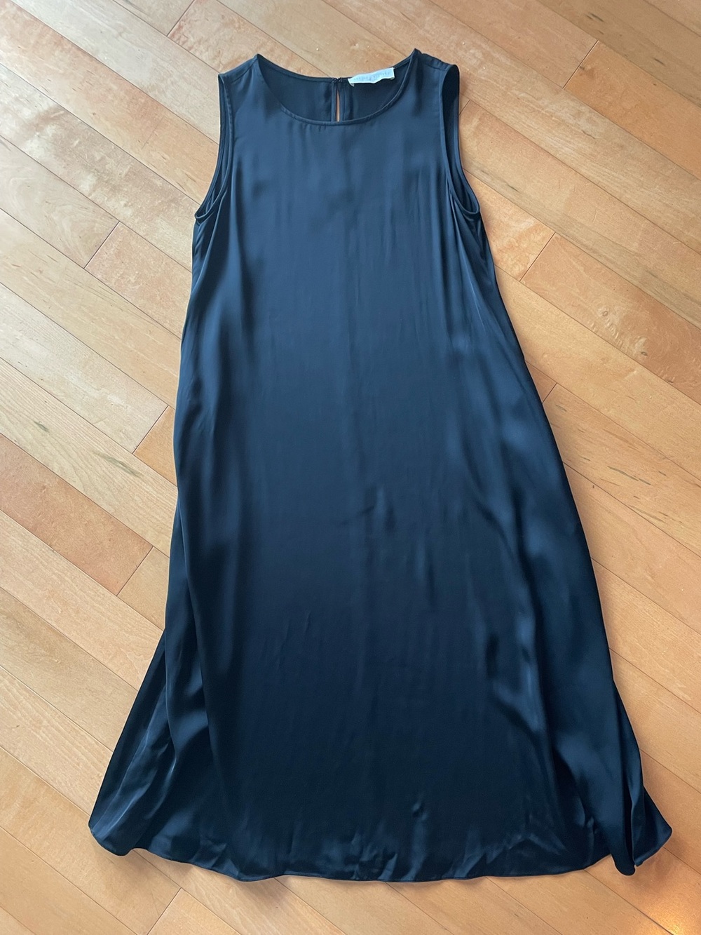Fabiana Filippi Made in Italy Sleeveless Black Satin Slip Midi Dress